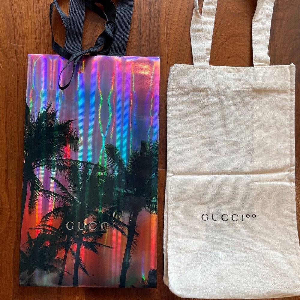 GUCCI..Empty paper bag and /Shopping Cotton Bag bundle